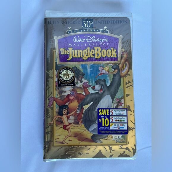 Vintage 1997 Walt Disney's Jungle Book 30th Anniversary Limited Edition VHS New - Picture 1 of 10